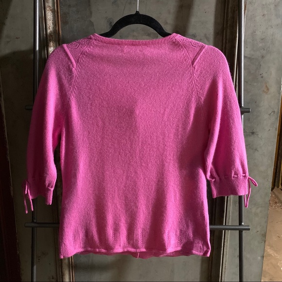 Nanette Lepore Pink Cashmere Cardigan Sweater - Picture 4 of 8
